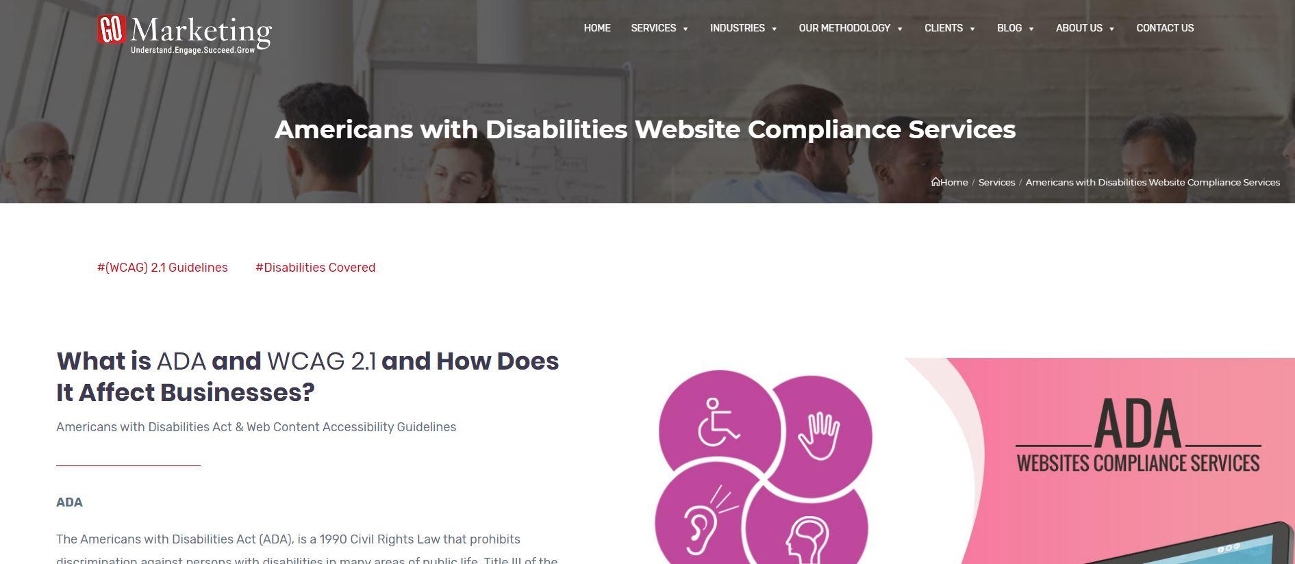 GoMarketing’s CEO Richard Uzelac, Announces New Americans with Disabilities Act Website Compliance Services